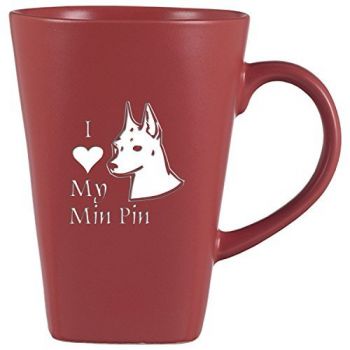 14 oz Square Ceramic Coffee Mug  - I Love My Miniature Pinscher