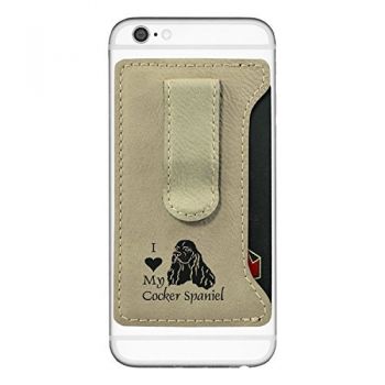 Cell Phone Card Holder Wallet with Money Clip  - I Love My Cocker Spaniel