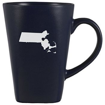 14 oz Square Ceramic Coffee Mug - I Heart Massachusetts - I Heart Massachusetts