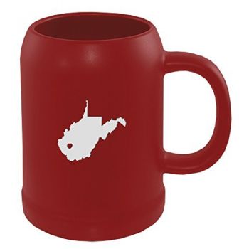 22 oz Ceramic Stein Coffee Mug - I Heart West Virginia - I Heart West Virginia