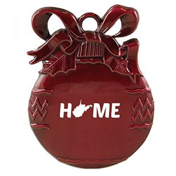 Pewter Christmas Bulb Ornament - West Virginia Home Themed - West Virginia Home Themed
