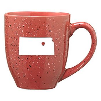 16 oz Ceramic Coffee Mug with Handle - I Heart Kansas - I Heart Kansas