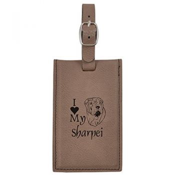 Travel Baggage Tag with Privacy Cover  - I Love My Sharpei