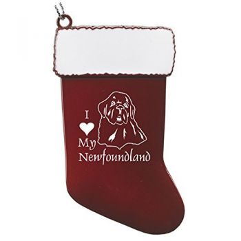 Pewter Stocking Christmas Ornament  - I Love My Newfoundland Dog