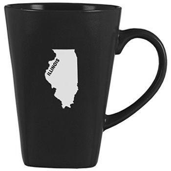14 oz Square Ceramic Coffee Mug - Illinois State Outline - Illinois State Outline