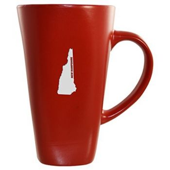 16 oz Square Ceramic Coffee Mug - New Hampshire State Outline - New Hampshire State Outline