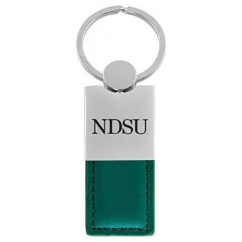 Modern Leather and Metal Keychain - NDSU Bison