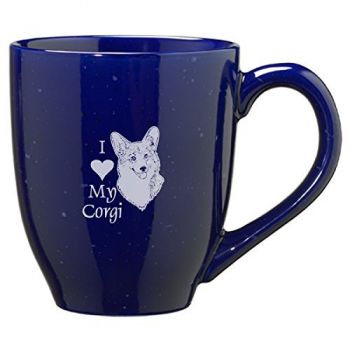 16 oz Ceramic Coffee Mug with Handle  - I Love My Corgi