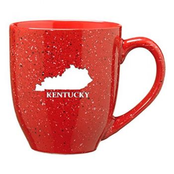 16 oz Ceramic Coffee Mug with Handle - Kentucky State Outline - Kentucky State Outline