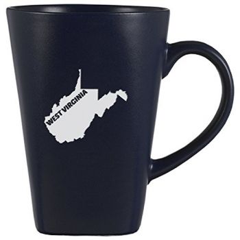 14 oz Square Ceramic Coffee Mug - West Virginia State Outline - West Virginia State Outline
