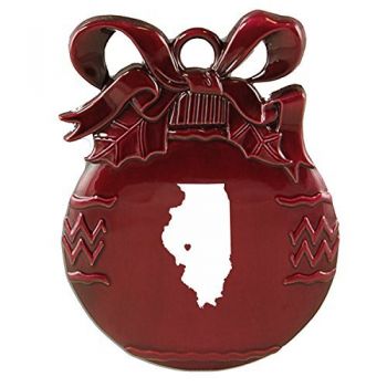 Pewter Christmas Bulb Ornament - I Heart Illinois - I Heart Illinois