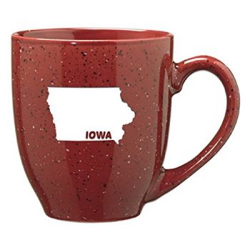 16 oz Ceramic Coffee Mug with Handle - Iowa State Outline - Iowa State Outline