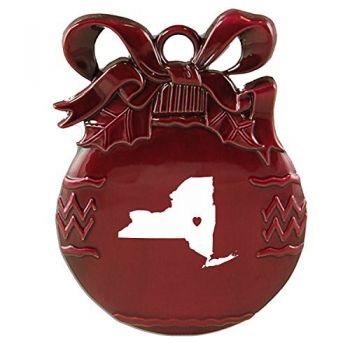 Pewter Christmas Bulb Ornament - I Heart New York - I Heart New York