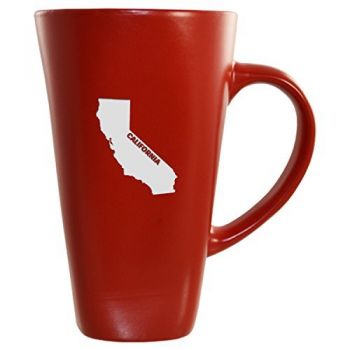 16 oz Square Ceramic Coffee Mug - California State Outline - California State Outline