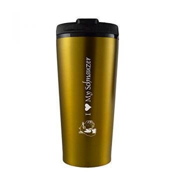 16 oz Insulated Tumbler with Lid  - I Love My Schnauzer