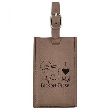 Travel Baggage Tag with Privacy Cover  - I Love My Bichon Frise