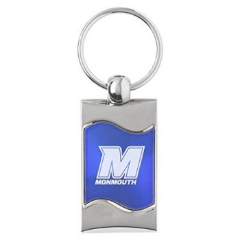 Keychain Fob with Wave Shaped Inlay - Monmouth Hawks