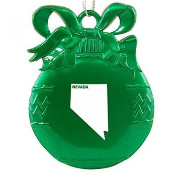Pewter Christmas Bulb Ornament - Nevada State Outline - Nevada State Outline