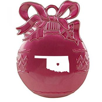 Pewter Christmas Bulb Ornament - I Heart Oklahoma - I Heart Oklahoma