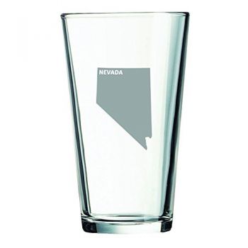 16 oz Pint Glass  - Nevada State Outline - Nevada State Outline