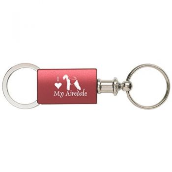 Detachable Valet Keychain Fob  - I Love My Airedale
