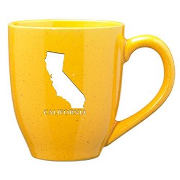 16 oz Ceramic Coffee Mug with Handle - California State Outline - California State Outline