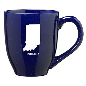 16 oz Ceramic Coffee Mug with Handle - Indiana State Outline - Indiana State Outline