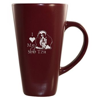 16 oz Square Ceramic Coffee Mug  - I Love My Shih Tzu