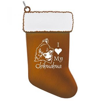 Pewter Stocking Christmas Ornament  - I Love My Chihuahua