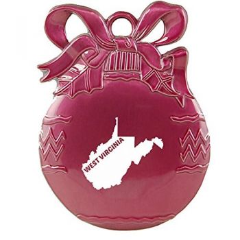 Pewter Christmas Bulb Ornament - West Virginia State Outline - West Virginia State Outline