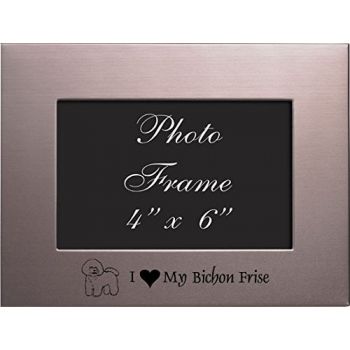 4 x 6  Metal Picture Frame  - I Love My Bichon Frise