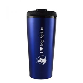 16 oz Insulated Tumbler with Lid  - I Love My Sheltie