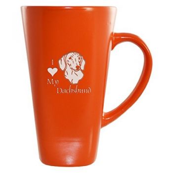 16 oz Square Ceramic Coffee Mug  - I Love My Dachshund
