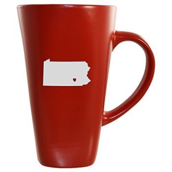 16 oz Square Ceramic Coffee Mug - I Heart Pennsylvania - I Heart Pennsylvania