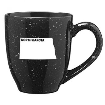 16 oz Ceramic Coffee Mug with Handle - North Dakota State Outline - North Dakota State Outline