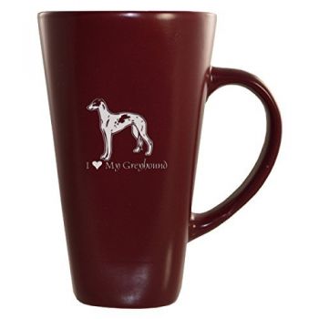 16 oz Square Ceramic Coffee Mug  - I Love My Greyhound