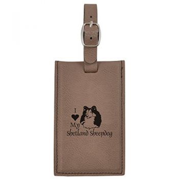 Travel Baggage Tag with Privacy Cover  - I Love My Shetland Sheepdog