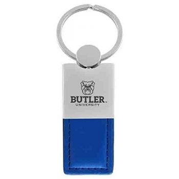 Modern Leather and Metal Keychain - Butler Bulldogs