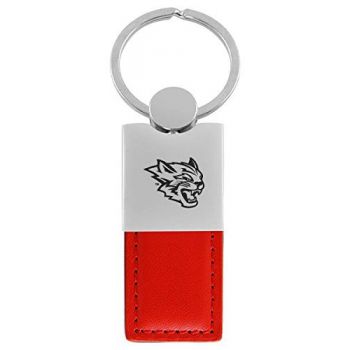 Modern Leather and Metal Keychain - CSU Chico Wildcats