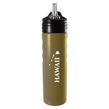 24 oz Stainless Steel Sports Water Bottle - Hawaii State Outline - Hawaii State Outline