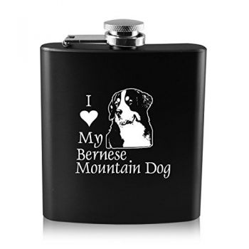 6 oz Stainless Steel Hip Flask  - I Love My Bernese Mountain Dog