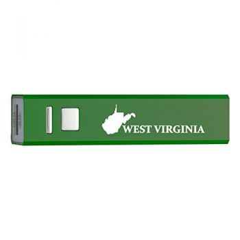 Quick Charge Portable Power Bank 2600 mAh - West Virginia State Outline - West Virginia State Outline