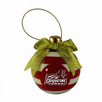 Ceramic Christmas Ball Ornament - Duquesne Dukes