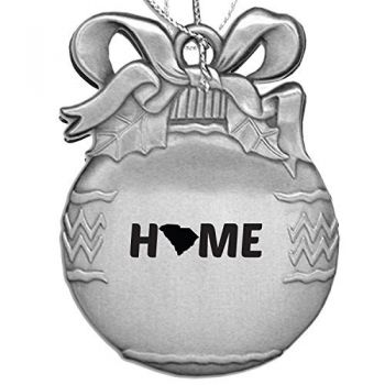 Pewter Christmas Bulb Ornament - South Carolina Home Themed - South Carolina Home Themed