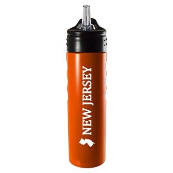 24 oz Stainless Steel Sports Water Bottle - New Jersey State Outline - New Jersey State Outline