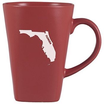 14 oz Square Ceramic Coffee Mug - Florida State Outline - Florida State Outline