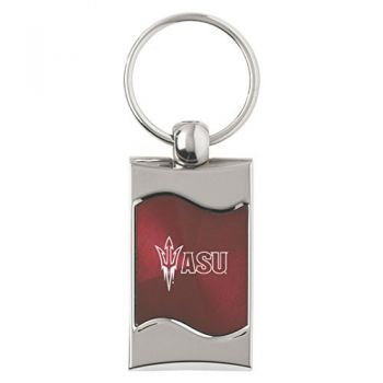 Keychain Fob with Wave Shaped Inlay - ASU Sun Devils