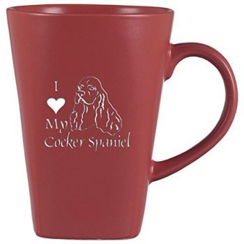 14 oz Square Ceramic Coffee Mug  - I Love My Cocker Spaniel