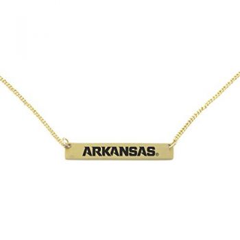 Brass Bar Necklace - Arkansas Razorbacks