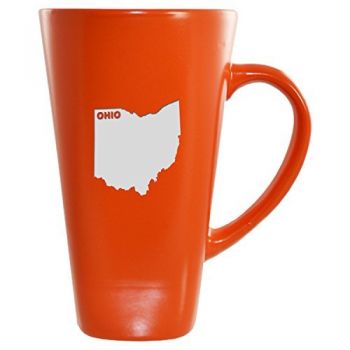 16 oz Square Ceramic Coffee Mug - Ohio State Outline - Ohio State Outline